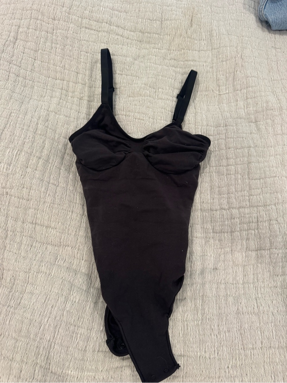 SKIMS Black Sculpting Bodysuit with Adjustable Straps